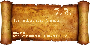 Tamaskovics Nándor névjegykártya