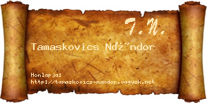 Tamaskovics Nándor névjegykártya