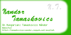 nandor tamaskovics business card